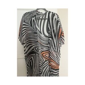 Sheer print duster contemporary cover up beach resort wear coastal